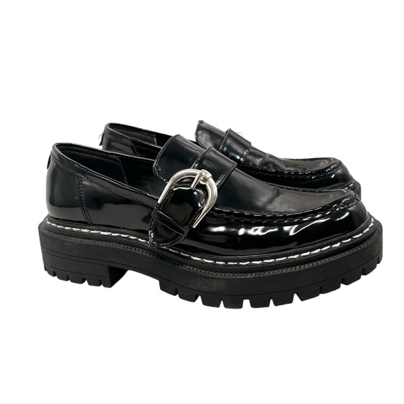 Sam Edelman Circus Everly Black Patent Platform Chunky Lug Loafers Women’s 8.5 - Picture 3 of 14